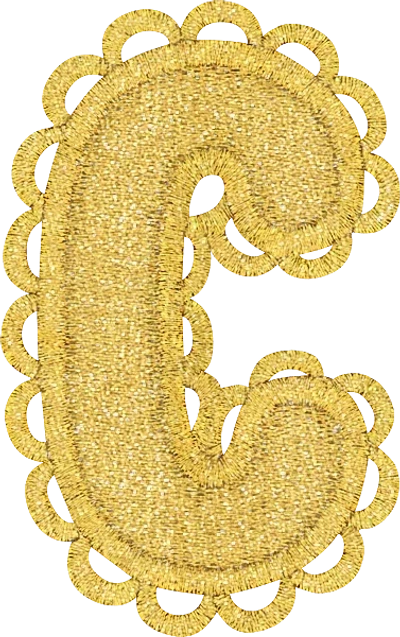 Stoney Clover Lane Gold Scalloped Letter Patch