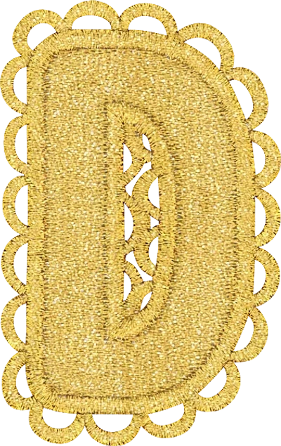Stoney Clover Lane Gold Scalloped Letter Patch