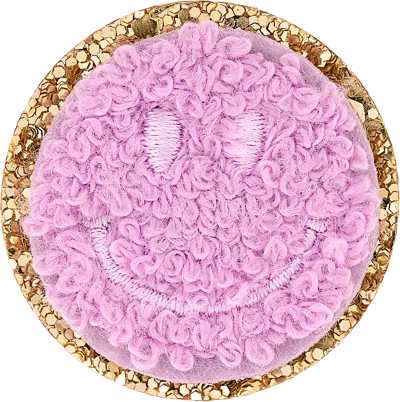 Stoney Clover Lane Grape Mini Glitter Varsity Smiley Face Patch