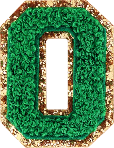 Stoney Clover Lane Green Glitter Varsity Number Patch