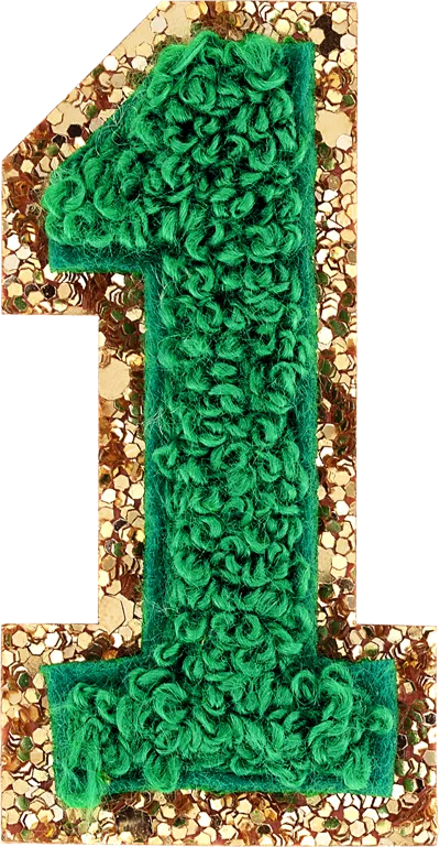 Stoney Clover Lane Green Glitter Varsity Number Patch