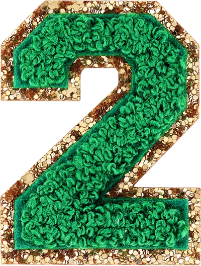 Stoney Clover Lane Green Glitter Varsity Number Patch
