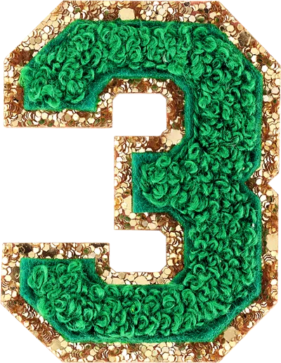 Stoney Clover Lane Green Glitter Varsity Number Patch