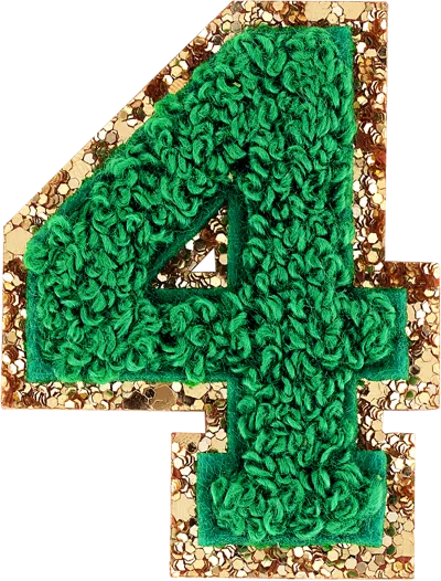 Stoney Clover Lane Green Glitter Varsity Number Patch
