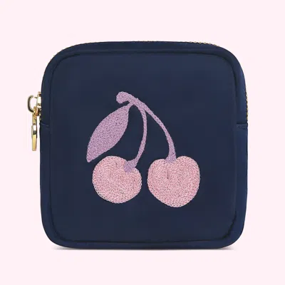 STONEY CLOVER LANE HAND EMBROIDERED CHERRY MINI POUCH 