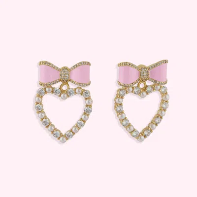 Stoney Clover Lane Hey Maeve Bow Heart Earrings
