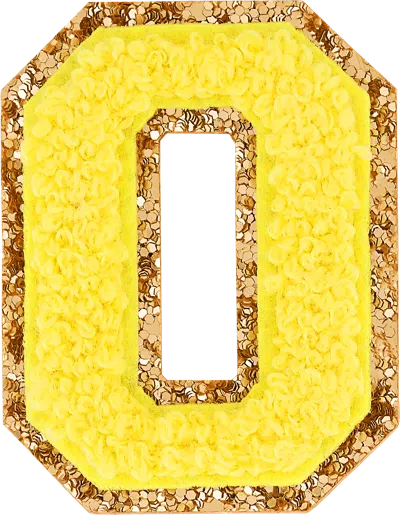 Stoney Clover Lane Lemon Glitter Varsity Number Patch