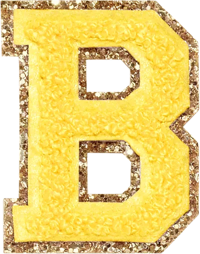 Stoney Clover Lane Lemon Glitter Varsity Letter Patch
