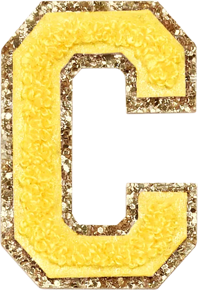 Stoney Clover Lane Lemon Glitter Varsity Letter Patch