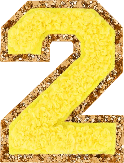 Stoney Clover Lane Lemon Glitter Varsity Number Patch