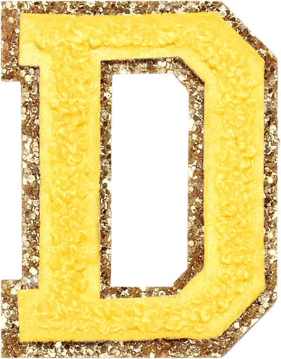 Stoney Clover Lane Lemon Glitter Varsity Letter Patch