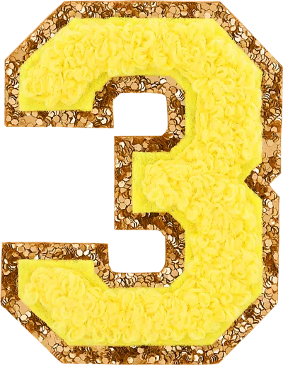 Stoney Clover Lane Lemon Glitter Varsity Number Patch