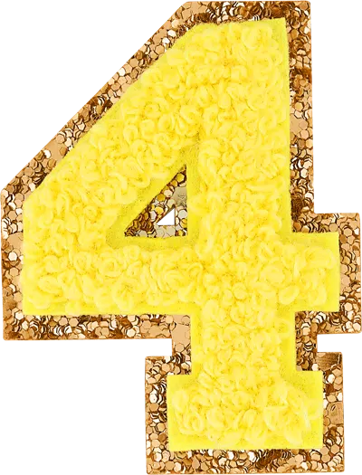 Stoney Clover Lane Lemon Glitter Varsity Number Patch
