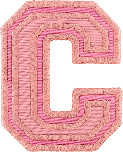 Stoney Clover Lane Mauve Varsity Nylon Letter Patch