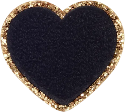 Stoney Clover Lane Noir Glitter Varsity Heart Patch