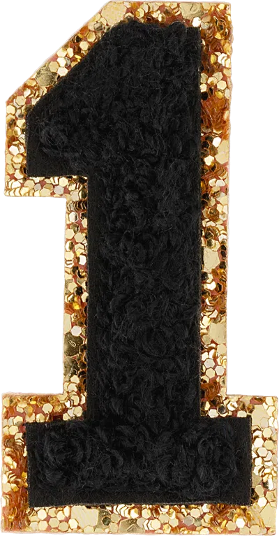 Stoney Clover Lane Noir Glitter Varsity Number Patch