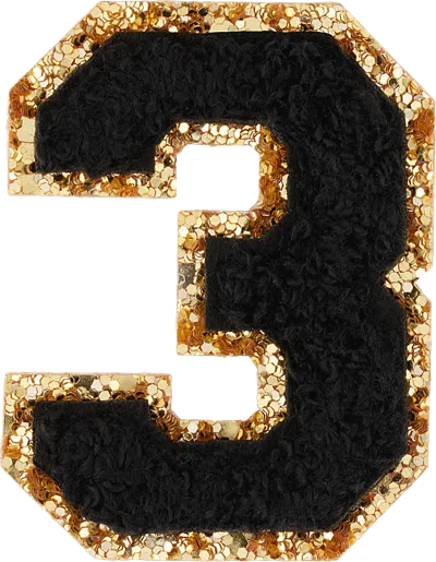 Stoney Clover Lane Noir Glitter Varsity Number Patch