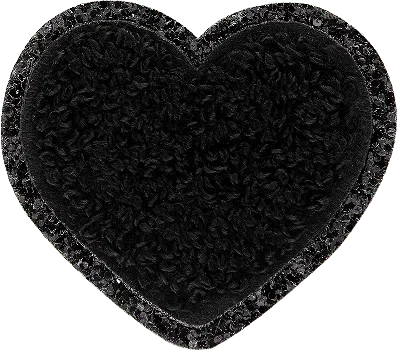 Stoney Clover Lane Noir Glitter Varsity Heart Patch