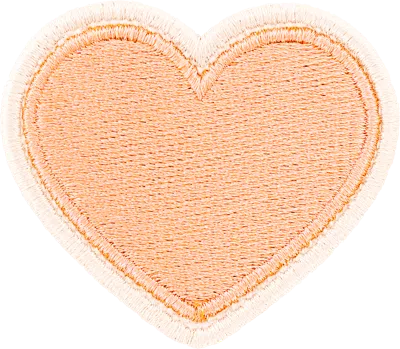 Stoney Clover Lane Peach Rolled Embroidery Heart Patch