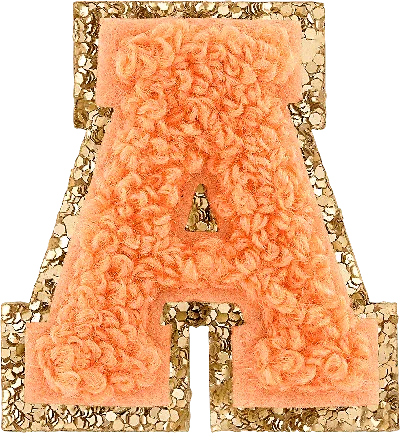 Stoney Clover Lane Peach Mini Glitter Varsity Letter Patch