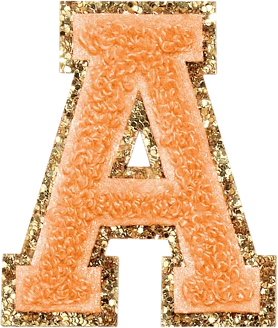 Stoney Clover Lane Peach Glitter Varsity Letter Patch