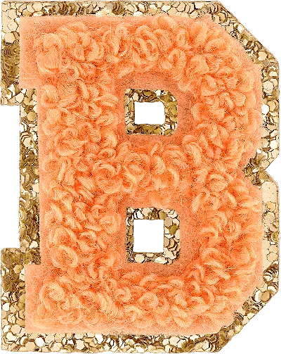 Stoney Clover Lane Peach Mini Glitter Varsity Letter Patch