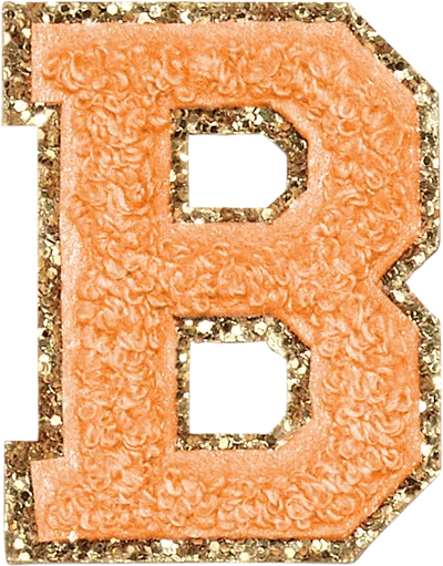 Stoney Clover Lane Peach Glitter Varsity Letter Patch