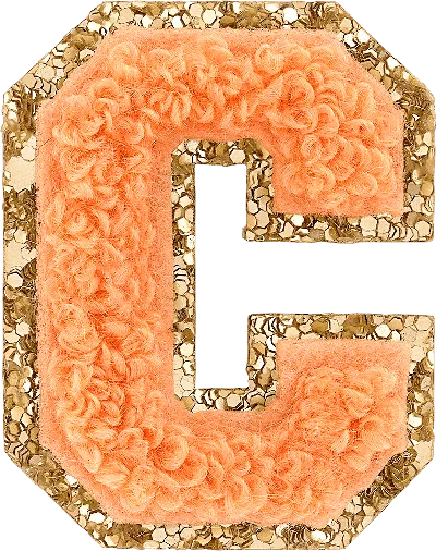 Stoney Clover Lane Peach Mini Glitter Varsity Letter Patch
