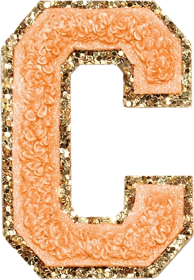 Stoney Clover Lane Peach Glitter Varsity Letter Patch