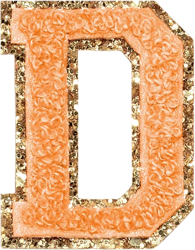 Stoney Clover Lane Peach Glitter Varsity Letter Patch