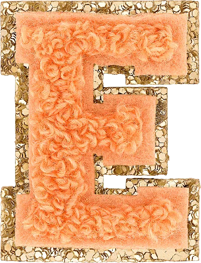 Stoney Clover Lane Peach Mini Glitter Varsity Letter Patch