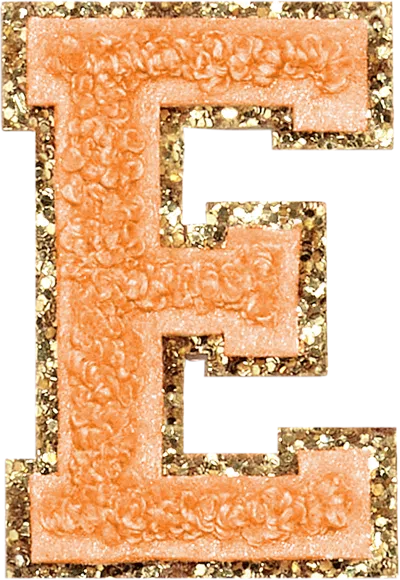 Stoney Clover Lane Peach Glitter Varsity Letter Patch