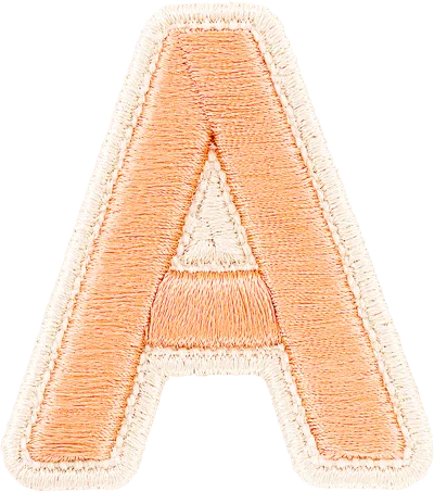 Stoney Clover Lane Peach Rolled Embroidery Letter Patch