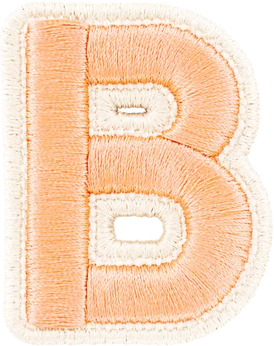 Stoney Clover Lane Peach Rolled Embroidery Letter Patch