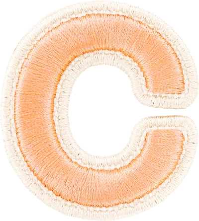 Stoney Clover Lane Peach Rolled Embroidery Letter Patch