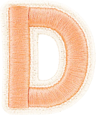 Stoney Clover Lane Peach Rolled Embroidery Letter Patch