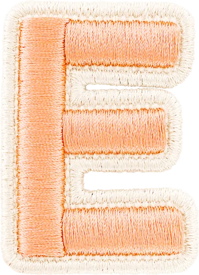 Stoney Clover Lane Peach Rolled Embroidery Letter Patch