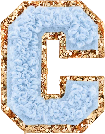Stoney Clover Lane Periwinkle Mini Glitter Varsity Letter Patch