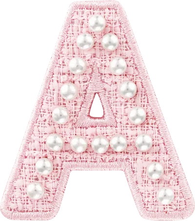 Stoney Clover Lane Pink Pearl Letter Patch