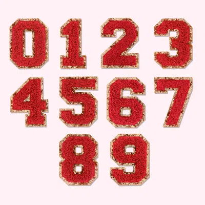 Stoney Clover Lane Ruby Glitter Varsity Number Patch