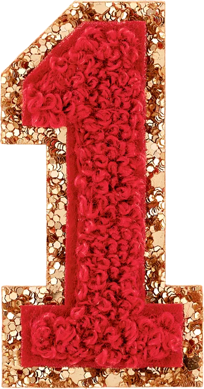 Stoney Clover Lane Ruby Glitter Varsity Number Patch