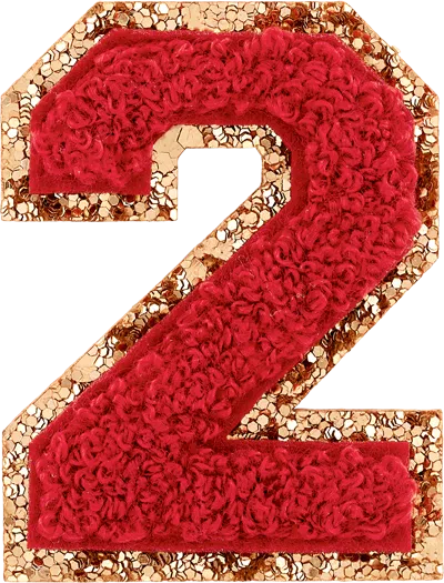 Stoney Clover Lane Ruby Glitter Varsity Number Patch