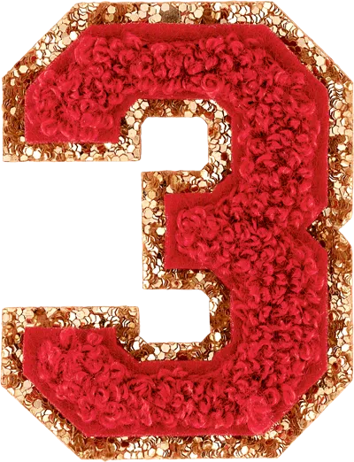 Stoney Clover Lane Ruby Glitter Varsity Number Patch
