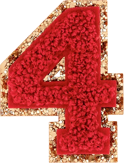 Stoney Clover Lane Ruby Glitter Varsity Number Patch