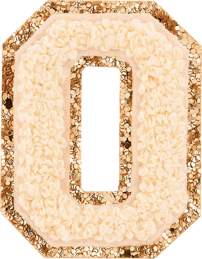 Stoney Clover Lane Sand Glitter Varsity Number Patch