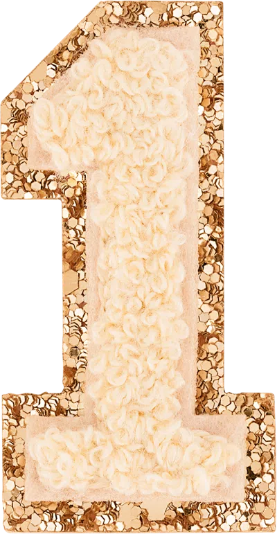 Stoney Clover Lane Sand Glitter Varsity Number Patch