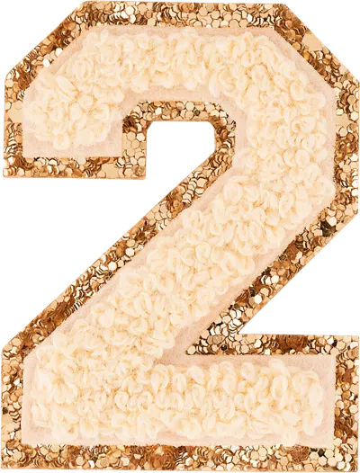 Stoney Clover Lane Sand Glitter Varsity Number Patch