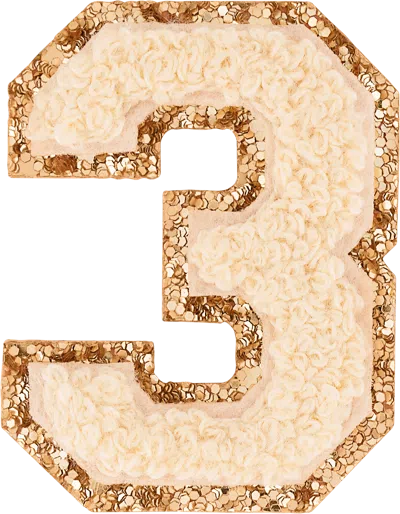 Stoney Clover Lane Sand Glitter Varsity Number Patch