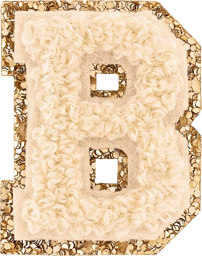 Stoney Clover Lane Sand Mini Glitter Varsity Letter Patch