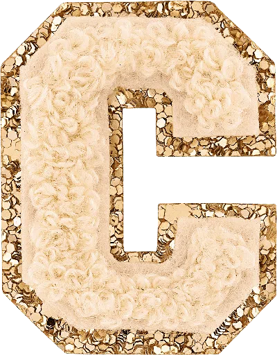 Stoney Clover Lane Sand Mini Glitter Varsity Letter Patch